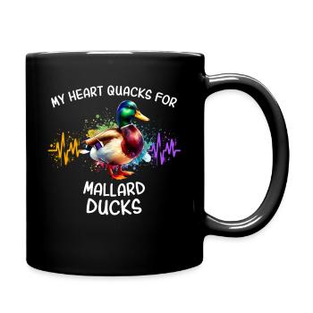 Ligne du cœur des colverts - Mug uni - noir - Droite