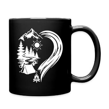 Camping Nature Adventure dans les Montagnes Heart - Mug uni - noir - Droite
