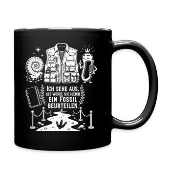 Bereit für Fossilien und Taschen - Tasse einfarbig - Schwarz - Rechts