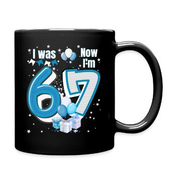 I was 6 Now Im 7 Birthday Shirt Kids 7 Birthday - Full Colour Mug - black - Right
