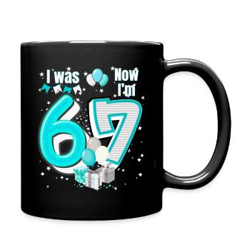 I was 6 Now Im 7 Birthday Shirt Kids 7 Birthday - Full Colour Mug - black - Right