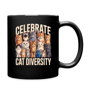 Celebrate Cat Diversity Cats - Full Colour Mug - black - Right