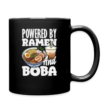 Powered by Ramen and Boba Bubble Tea - Full Colour Mug - black - Right