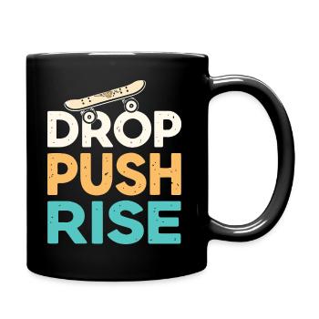 Drop Push Rise Skateboard Rétro - Mug uni - noir - Droite