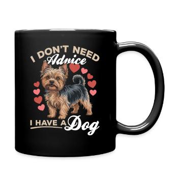 Yorkshire Terrier Yorkie Dog Breed - Full Colour Mug - black - Right