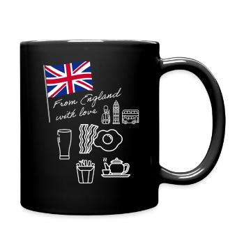 EXANGLIA (Weiß) - Tasse einfarbig - Schwarz - Rechts
