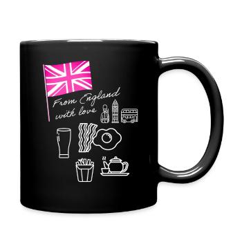 EXANGLIA (Pink + Weiß) - Tasse einfarbig - Schwarz - Rechts