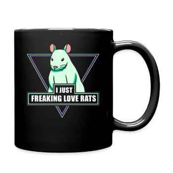 Rat, house rat, rat owner, rat lover - Full Colour Mug - black - Right