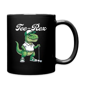 Tee Rex Dinosaurier-Golf Lustiger Golfer-Humor - Tasse einfarbig - Schwarz - Rechts