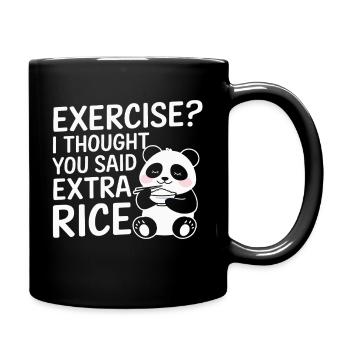 Panda demande plus de riz - Mug uni - noir - Droite