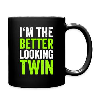 Better Looking Twin Neon Typography - Full Colour Mug - black - Right
