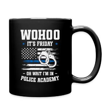 Police Academy Graduate Policewoman Police School - Full Colour Mug - black - Right