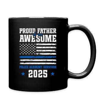 Père fier d’une académie de police géniale - Mug uni - noir - Droite