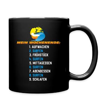 Mein Surf-Wochenende – Surf Schedule - Tasse einfarbig - Schwarz - Rechts