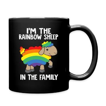 Rainbow Sheep in the Family - Full Colour Mug - black - Right
