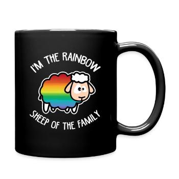 Rainbow Sheep of the Family - Full Colour Mug - black - Right