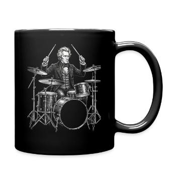 Andrew Jackson spielt Schlagzeug - Tasse einfarbig - Schwarz - Rechts
