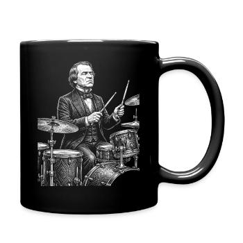 Andrew Johnson spielt Schlagzeug - Tasse einfarbig - Schwarz - Rechts