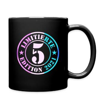 5th Birthday Young Girls - Full Colour Mug - black - Right