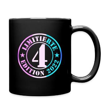 4th Birthday Young Girls - Full Colour Mug - black - Right