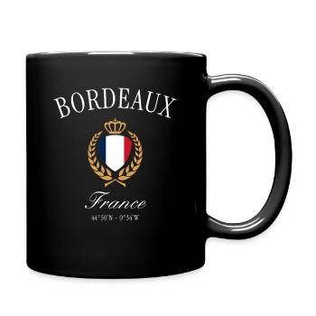 Bordeaux Frankreich Wappen Krone – Reise Souvenir - Tasse einfarbig - Schwarz - Rechts