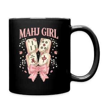 Mahj Girl Mahjong Lover Mahjong Player - Full Colour Mug - black - Right