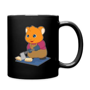 Forêt de hache de bûcheron hamster - Mug uni - noir - Droite