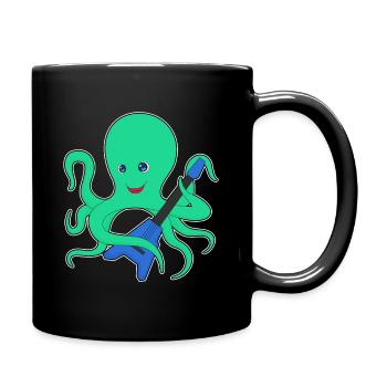 Octopus Musician Guitar Music - Full Colour Mug - black - Right