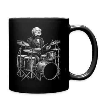 Martin Van Buren spielt Schlagzeug - Tasse einfarbig - Schwarz - Rechts