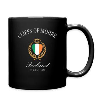 Klippen von Moher Irland Wappen – Reise Souvenir - Tasse einfarbig - Schwarz - Rechts