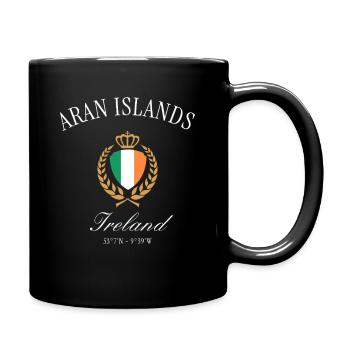 Couronne des armoiries Irlande des îles Aran – Souvenir de voyage - Mug uni - noir - Droite