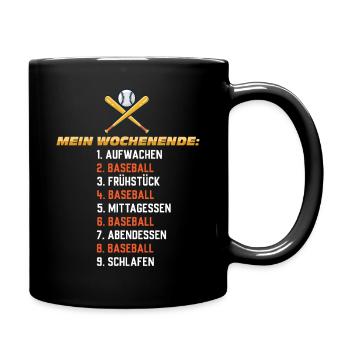 Baseball Wochenende – Mein Plan - Tasse einfarbig - Schwarz - Rechts