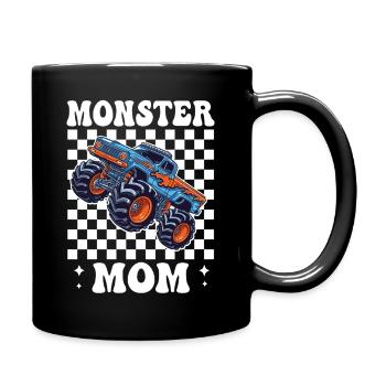 Monster Truck Mama im Checkered Stil - Tasse einfarbig - Schwarz - Rechts