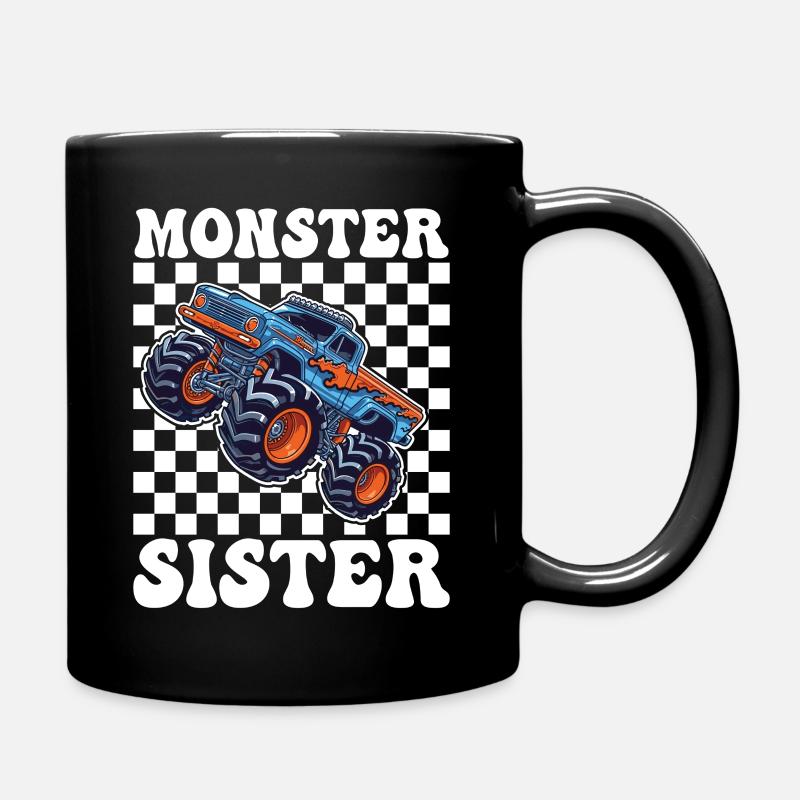 Monstertruck Schwester Motiv - Tasse einfarbig - Schwarz
