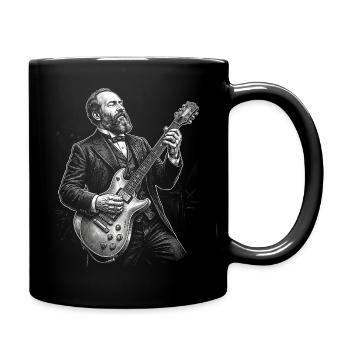 James A Playing Guitar - Full Colour Mug - black - Right