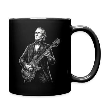James K. Polk jouant de la guitare - Mug uni - noir - Droite