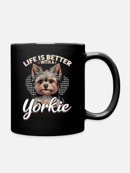Yorkshire Terrier Yorkie Dog Breed - Tasse einfarbig - Schwarz
