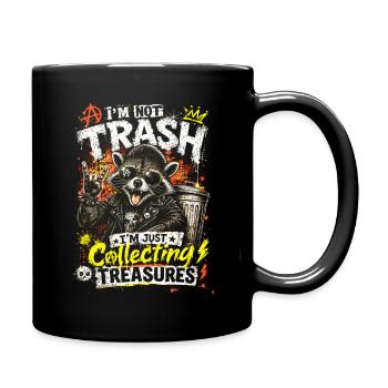 Raccoon Treasure Rocker - Tasse einfarbig - Schwarz - Rechts