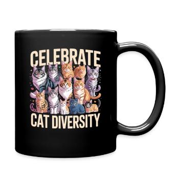 Celebrate Cat Diversity Cat Lover - Full Colour Mug - black - Right
