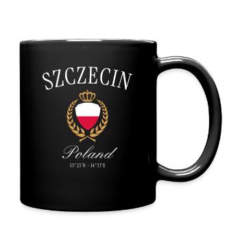 Stettin Polen Wappen Krone – Reise Souvenir - Tasse einfarbig - Schwarz - Rechts