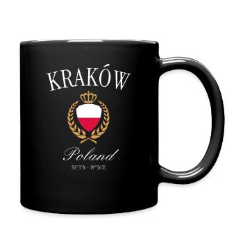 Krakau Polen Wappen Krone – Reise Souvenir - Tasse einfarbig - Schwarz - Rechts