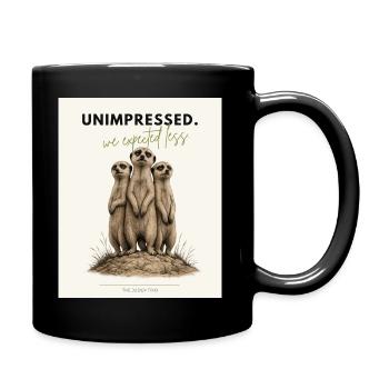 Unimpressed Funny Meerkat - Tasse einfarbig - Schwarz - Rechts