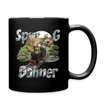 Spur G Bahner – Gartenbahn im Blütenmeer - Tasse einfarbig - Schwarz - Rechts