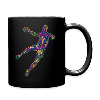 Colorful handball player Handball boys Handball - Full Colour Mug - black - Right
