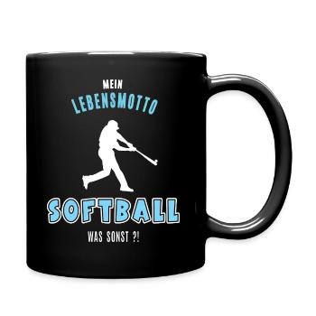 Softball Softballer Softballfan Softballspiel - Tasse einfarbig - Schwarz - Rechts