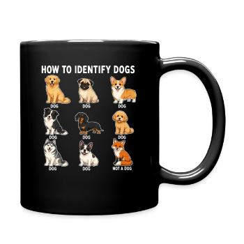 Comment reconnaître les chiens Humour drôle de table canin - Mug uni - noir - Droite
