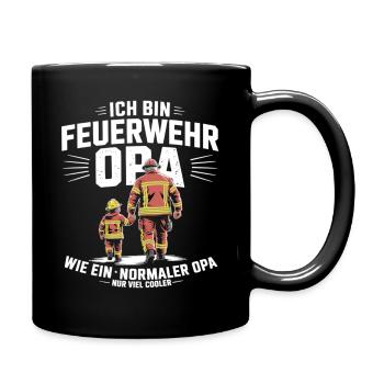 Feuerwehr Opa Cooler Großvater Spruch - Tasse einfarbig - Schwarz - Rechts