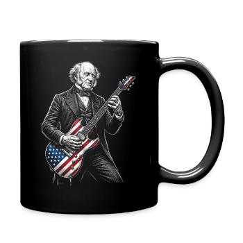 Martin Van Buren jouant de la guitare - Mug uni - noir - Droite