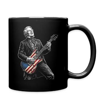 Millard Fillmore Amerikanische Flagge Gitarre - Tasse einfarbig - Schwarz - Rechts
