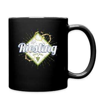Riesling Vintage Design mit Rebe für Weintrinker - Tasse einfarbig - Schwarz - Rechts